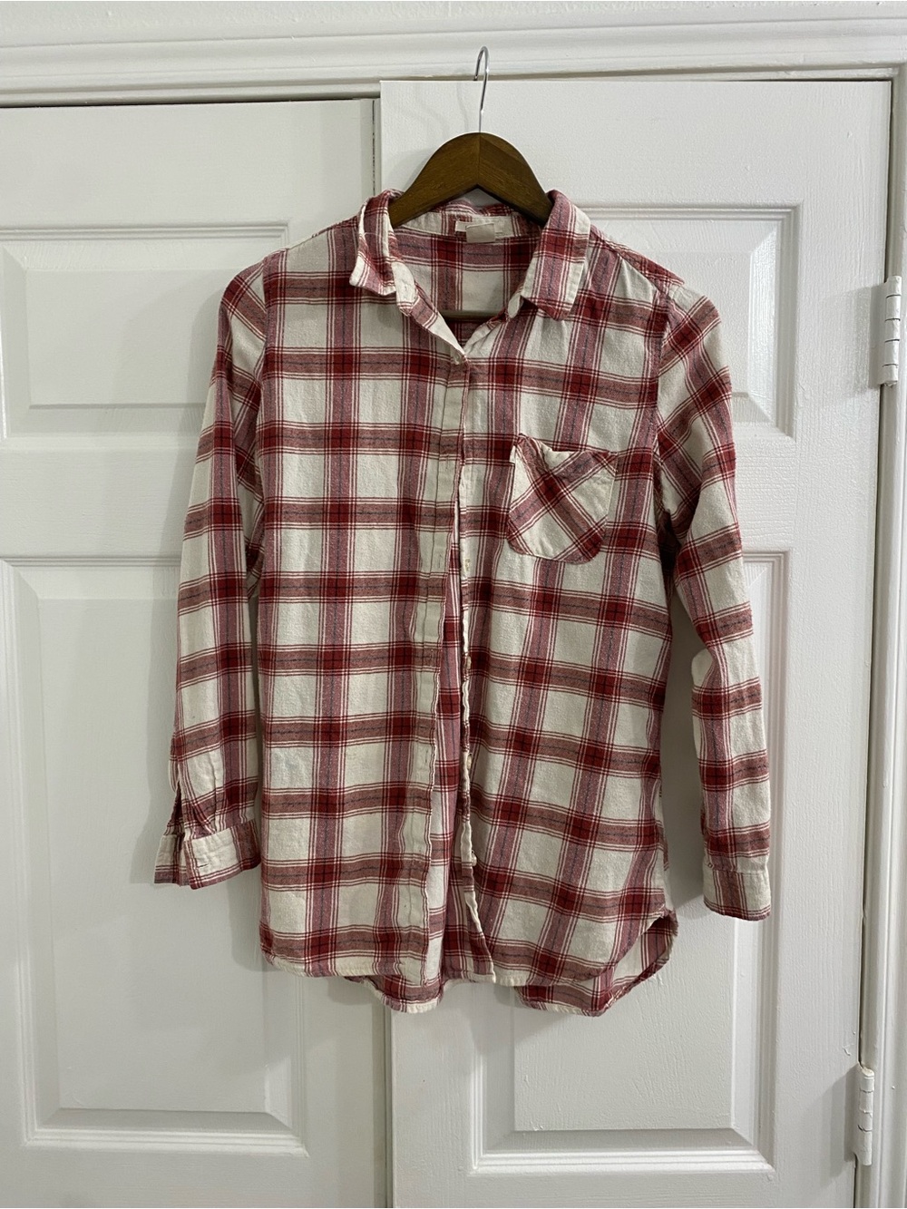 Levi's Red and White Plaid Button-Down Shirt